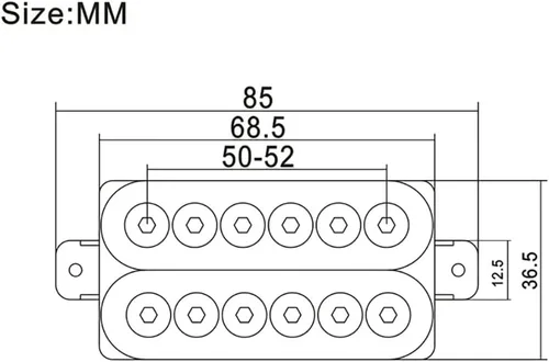 Miniatura 5 de Pastillas de guitarra humbucker de alto rendimiento estilo Invader con imán cerámico para partes de guitarra eléctrica, cuello y puente (blanco)