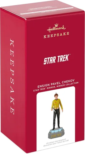 Miniatura 3 de Hallmark Keepsake Adorno navideño de plástico 2022, Star Trek Mirror, Mirror Collection Alférez Pavel Chekov, luz y sonido Alférez Pavel Chekov