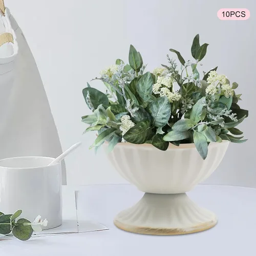 Miniatura 2 de Mini macetas blancas con arreglo de flores, 10 piezas para centro de mesa, mesa de boda de 2.6 pulgadas, decoración de maceta, maceta de trompeta