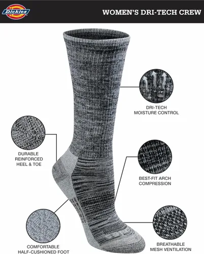 Miniatura 2 de Dickies Women's Dri-tech Moisture Control Crew Socks Multipack