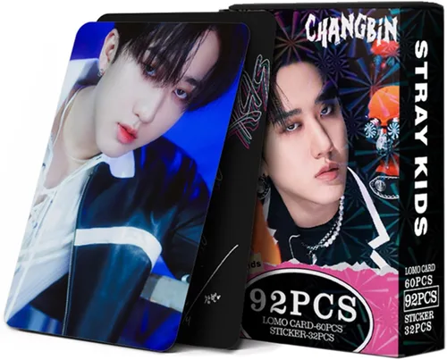 Miniatura 13 de KPOPBP Stray Kids Fotocards 60 PCS SKZ Rock Star Álbum Tarjetas de Fotos con 32 PCS Calcomanías Regalo Kpop Tarjetas Lomo Mercancía para Niños
