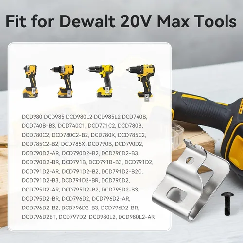 Miniatura 4 de Clips de cinturón para Dewalt, 4 clips de taladro de acero inoxidable 304, ganchos de herramientas con tornillos para N268241 N086039 compatibles