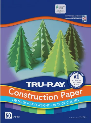 Miniatura 3 de Tru-Ray - Papel de construcción pesado, colores surtidos geniales, 9 x 12 pulgadas, 50 hojas (102942)