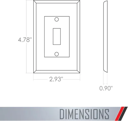 Miniatura 3 de TayMac 5070W MASQUE 2000 - Placa de pared para interruptor de palanca decorativa de tamaño mediano de 1 banda con cubierta de palanca, cubierta