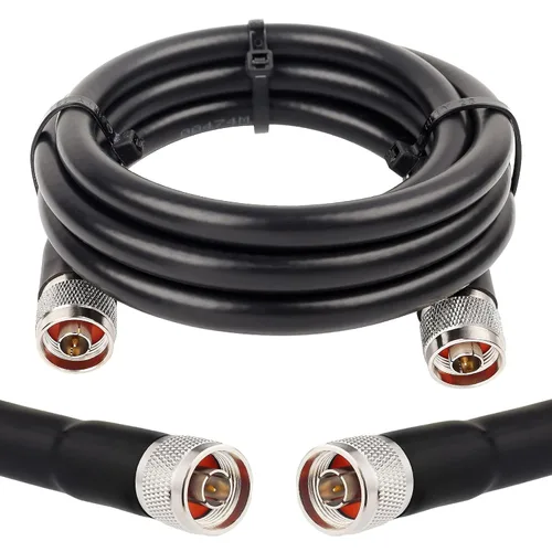 Miniatura 7 de XRDS -RF Cable de extensión coaxial macho N a N macho de 2 pies, baja pérdida KMR400 tipo N