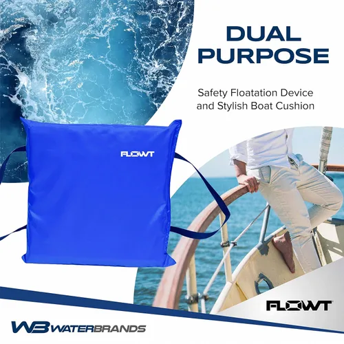Miniatura 4 de Flowt - Cojín de asiento de barco y cojín para seguridad en barcos, aprobado por USCG tipo IV, cojín salvavidas para barco, duradero, cómodo cojín