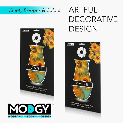 Miniatura 5 de MODGY Florero expandible, plástico decorativo moderno plegable impreso jarrones para centros de mesa para bodas, mesa de comedor, decoración