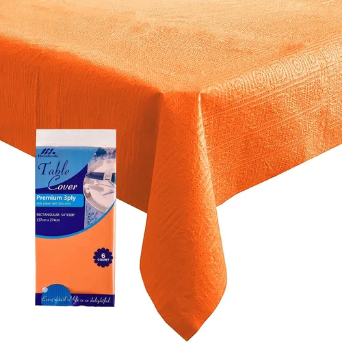 Miniatura 24 de [Paquete de 6] Manteles Cuadrados Negros de 54x54 Pulgadas, Mantel de Mesa de Papel Desechable para Mesas Cuadradas y Redondas, Cubierta de Mesa
