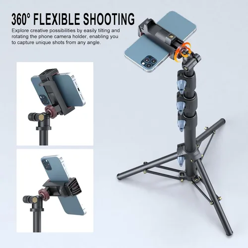 Miniatura 3 de Selfie Stick & Tripod LINCO, integrado, resistente, ligero, control remoto Bluetooth para dispositivos Apple y Android, pies de trípode separables