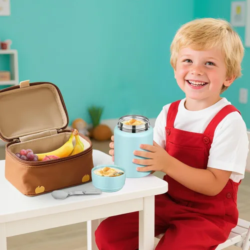 Miniatura 2 de Termo de sopa para comida caliente para niños, tarro de comida aislado de 16 onzas, contenedor térmico a prueba de fugas para niños, lonchera