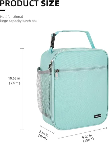 Miniatura 2 de Lovoeo Lonchera Bolsa de almuerzo para hombres mujeres Lonchera aislada Bolsas de almuerzo para Trabajo Picnic Viajes (azul bebé)
