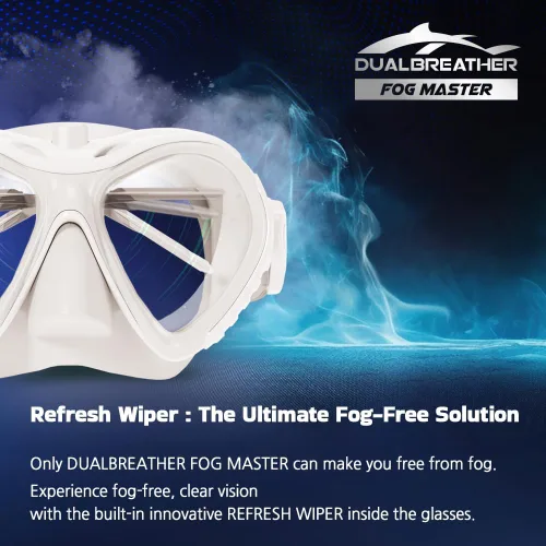 Miniatura 2 de DUALBEATHER FOG MASTER Máscara de buceo con cada limpiaparabrisas para antivaho y parte superior seca, juego de esnórquel, natación, buceo, gafas