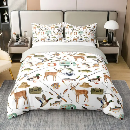Miniatura 8 de Erosebridal American Flag 100% Cotton Bedding Set Twin Army Green Camo Duvet Cover Bear Claw Hunting Theme Comforter Cover Camoflage Camping