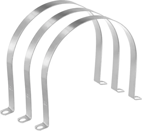 Miniatura 58 de M METERXITY Paquete de 3 abrazaderas de conducto, correa rígida de acero inoxidable 304 de 3-1/2 pulgadas M89 U con 2 agujeros