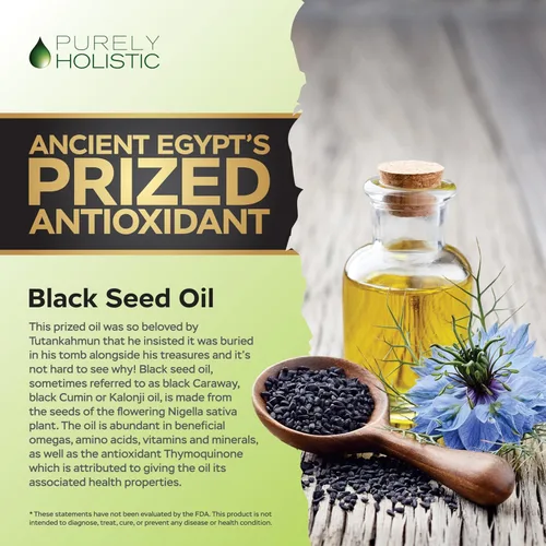 Miniatura 4 de Purely Holistic Cápsulas de aceite de semilla negra de 1400 mg, 180 cápsulas blandas, suministro de 3 meses - Nigella sativa prensada en frío, rica