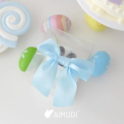 Miniatura 20 de AIMUDI Lazos de Satén Azul Real con Nudo Giratorio para Bolsas de Golosinas 4.5" Lazos Azules Pre-Atados para Envolver Regalos Lazos de Cinta Azul