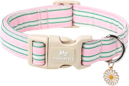 Miniatura 20 de MR.CHUBBYFACE· Collar de perro de primavera y verano, lindos collares de perro de limón verde, collar ajustable de tela natural suave para perros