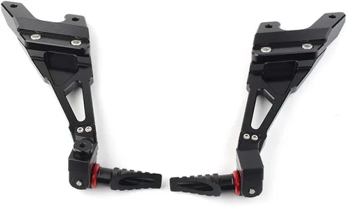 Miniatura 7 de Reposapiés trasero para motocicleta, pedales de pasajero, conjunto de clavijas para BMW S1000RR 2010-2018, color negro