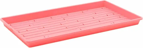 Bootstrap Farmer Microgreen 1020 - Bandejas rosadas, paquete de 10 unidades, extra fuerte con agujeros, bandeja de semillas poco profundas para