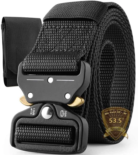 Miniatura 10 de Cinturón táctico, cinturón militar de nailon para hombres, con hebilla de liberación rápida resistente, cinturón de policía utilizado
