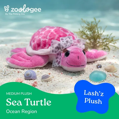 Miniatura 5 de The Petting Zoo, Lash'z - Peluche de tortuga marina rosa, regalos para niñas, juguete de peluche de 12 pulgadas