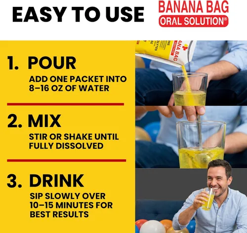 Miniatura 5 de Banana Bag Oral Solution Paquetes de recuperación: 5 paquetes de naranja dulce Una mezcla refrescante de electrolitos, vitamina C y complejo B