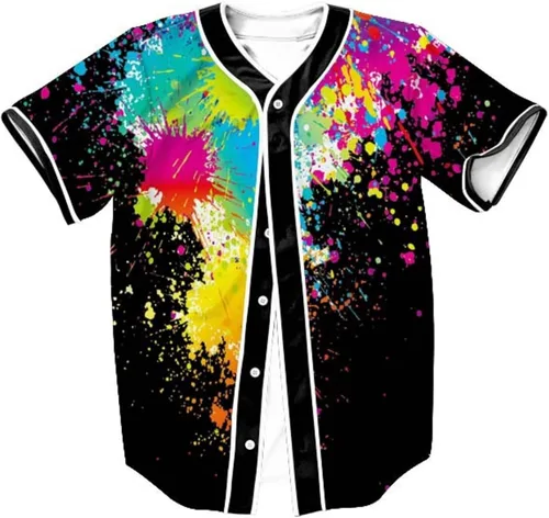 Camisa de camuflaje para mujer, camiseta de béisbol Bel Air de los años 90, camiseta de manga corta con botones para club y pub