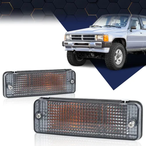 Miniatura 2 de PIT66 Luz de señal de giro compatible con Toyota Pickup 1984 1985 1986 1987 1988 Lente ahumada del lado izquierdo del conductor y del lado derecho