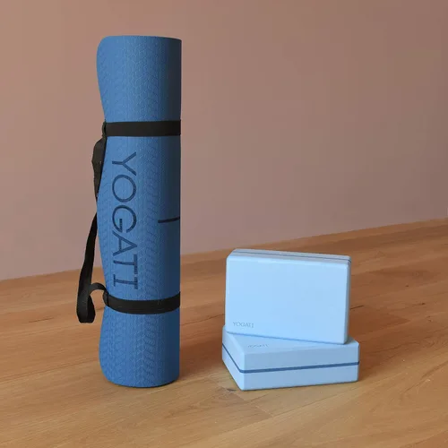 Miniatura 6 de YOGATI® Esterilla de Yoga con Correa con Líneas de Alineación. Esterilla de Entrenamiento en Casa para Mujeres, Hombres y Niños. Esterilla de Yoga