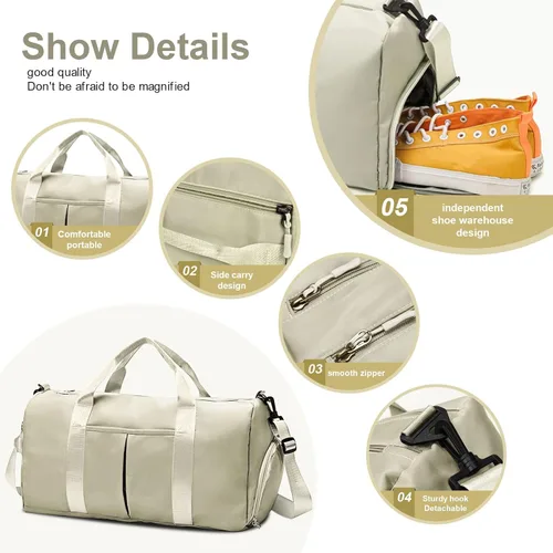 Miniatura 5 de ZGWJ Bolsa de viaje con relleno de hombro, impermeable, para mujeres y hombres, para natación, deportes, viajes, gimnasio, bolsa plegable
