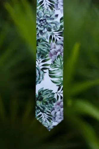 Miniatura 4 de DAZI - Corbata de algodón para hombre, diseño floral, ideal para bodas, novios, novios, misiones, bailes, regalos.