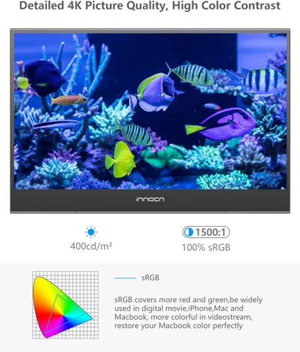 Miniatura 2 de INNOCN Monitor portátil 4K de 15.6 "Pantalla táctil 3840 x 2160 USB C HDMI Monitor externo para juegos segunda pantalla de computadora Monitor