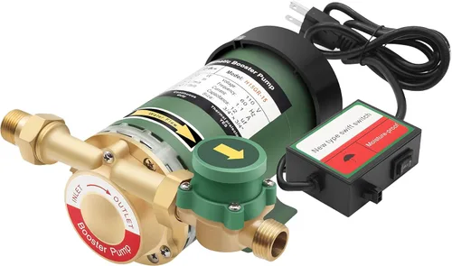 Miniatura 9 de Bomba de refuerzo de presión de agua de 120 W 115VAC, 396 GPH, 21.7 PSI Bomba de refuerzo automática para el hogar con interruptor de flujo de agua