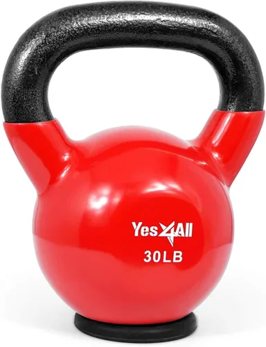 Miniatura 16 de Yes4All Juego de pesas rusas con base de goma, pesas rusas para mujer, pesas rusas de entrenamiento de fuerza (10-65 libras)
