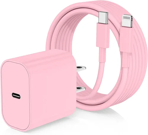Miniatura 9 de Cargador de iPhone de carga rápida, enchufe de bloque de cargador de pared tipo C y cable USB C a Lightning de 10 pies de largo, caja de ladrillos