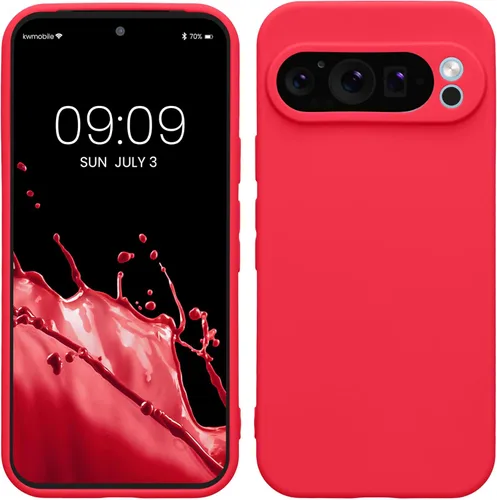 Miniatura 245 de kwmobile Funda compatible con Google Pixel 9 Pro - Funda protectora delgada de TPU para teléfono - Acabado mate suave - Negro mate