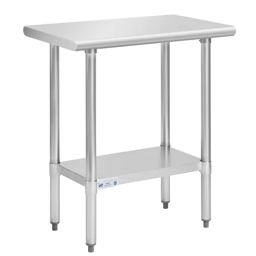 Miniatura 27 de Mesa de acero inoxidable para preparación y trabajo, con ruedas giratorias, mesa resistente, comercial NSF, con estante inferior y protector