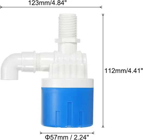 Miniatura 2 de PATIKIL Válvula de control de nivel de agua automática de 1/2", válvula de flotador automática de agua de entrada superior de plástico Válvula
