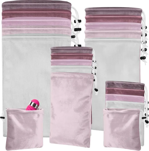 Miniatura 9 de Amylove 20 bolsas de almacenamiento de juguetes para adultos, bolsas de regalo con cordón para cosas ligeras, multiusos, plegable, para el hogar