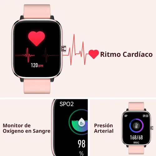 Miniatura 3 de Reloj inteligente para mujer, monitor de llamadas, monitor de actividad física, frecuencia cardíaca y sueño, pantalla táctil de 1.69 pulgadas
