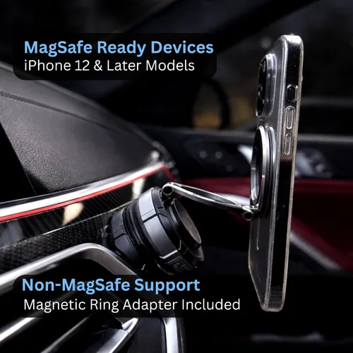 Miniatura 6 de GraviX Soporte magnético para teléfono de coche para MagSafe, potente imán, fuerte succión, brazo antivibración, tablero ajustable de 360° y soporte