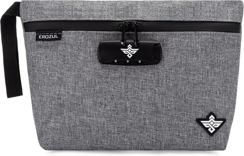 Miniatura 6 de Orion Bolsa de dinero de almacenamiento de viaje de 11 pulgadas con cerradura de combinación resistente al agua (gris)