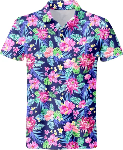 Miniatura 139 de Camisa de golf de los años 80 para hombre, ajuste seco, manga corta, estampada, divertidas, camisas de golf de los años 90 para hombre