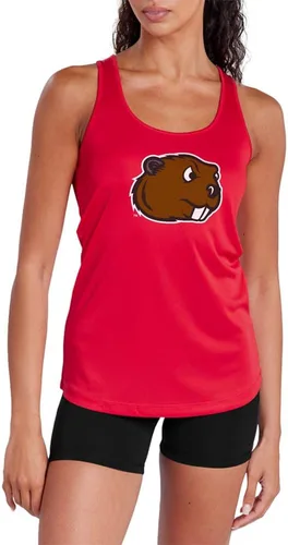 Miniatura 366 de Camiseta deportiva sin mangas oficial de NCAA Collegiate para mujer, con espalda cruzada, colección con logotipo primario