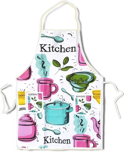 Miniatura 2 de UNIWARE Delantal de cocina impreso con bolsillo para cocinar, cocineros, 100% algodón, 24 "x 31" (61 x 78 cm)