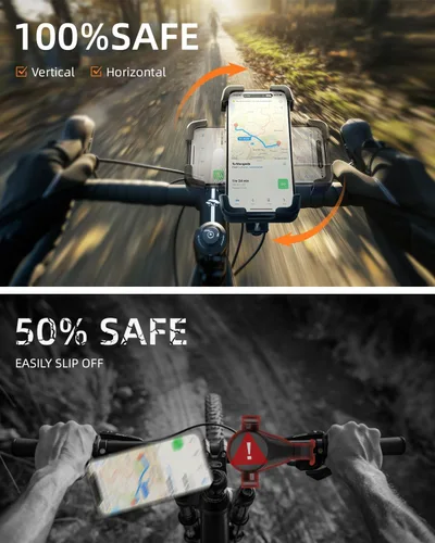 Miniatura 4 de Delobon Soporte de teléfono para motocicleta, soporte para teléfono de bicicleta, [actualización 2025] Soporte de teléfono para scooter con una sola