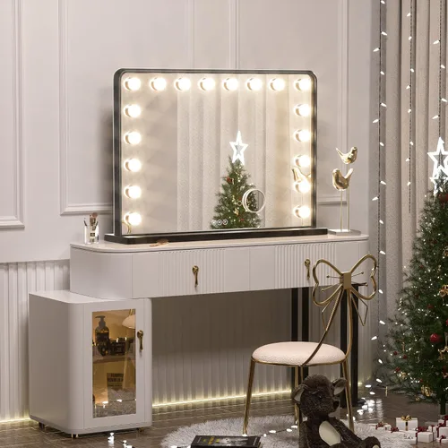 Miniatura 38 de Keonjinn Espejo de tocador Hollywood con luces y altavoz Bluetooth, 15 bombillas reemplazables, espejo de maquillaje con 2 bombillas de repuesto, 3