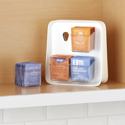 Miniatura 6 de YouCopia TeaStand - Organizador de bolsas de té con compartimentos desmontables transparentes, organizador de almacenamiento para gabinete
