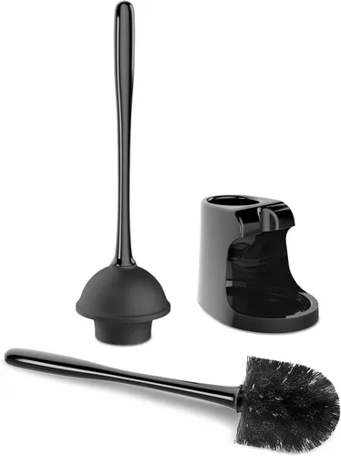 Miniatura 4 de MR.SIGA Combo de émbolo de inodoro y cepillo para limpieza de baño, negro, 1 juego