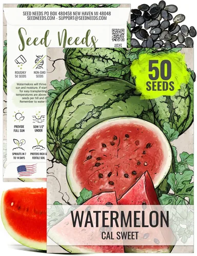 Miniatura 9 de Seed Needs Semillas de sandía para plantar sandías dulces carmesí, reliquia sin OMG y sin tratar, cultiva un jardín cultivado en casa al aire libre